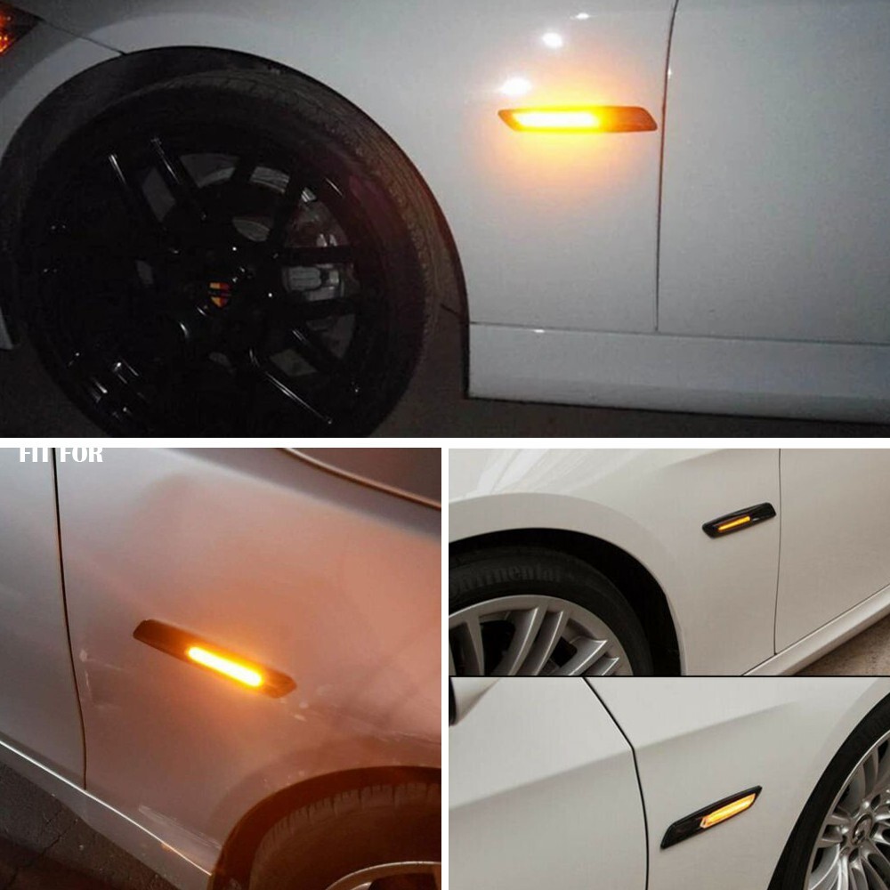 2x Smoke Black Trim Fender Side Marker Light For 2011-2016 BMW F10 5 Series USA