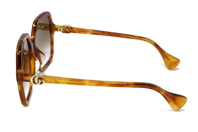Gucci GG1072SA-003 Havana 56mm Brown Lens Square Women display picture 2