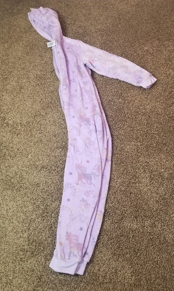 The Children's Place Girls One-Piece Zip Unicorn Hooded Pajamas Size Lg 10-12 - Image 3 of 4
