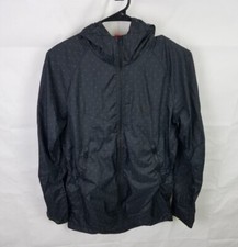 Nike Jacket Women's Small Black T/F Printed Wind Runner Hooded Full Zip Active