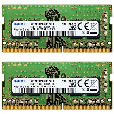 Samsung 16GB (2X8GB) DDR4 3200MHz PC4-25600 1RX8 SODIMM Memory