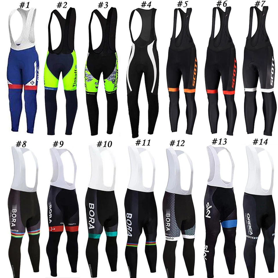 Herren Fahrradhose Lang 4D Gepolstert Trägerhose Atmungsaktiv MTB Rennrad Hose