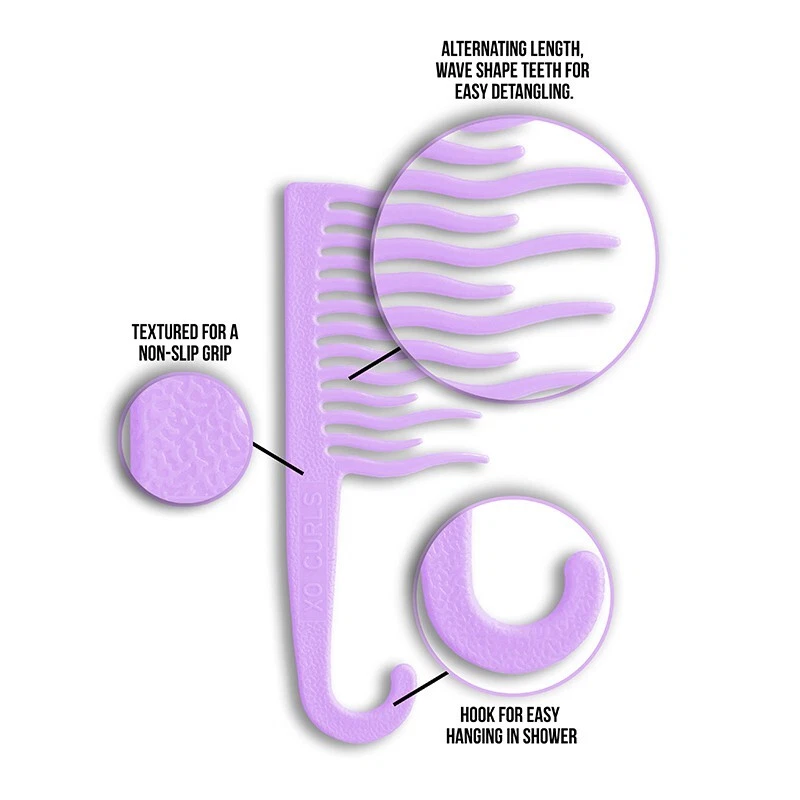 XO Curls Shower detangling | Hair comb (Lavender, Pack Of 1) for women - Image 2 of 4