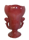 Vintage Red Wing Vase Two Handled Red #1053   8" x 5.5"