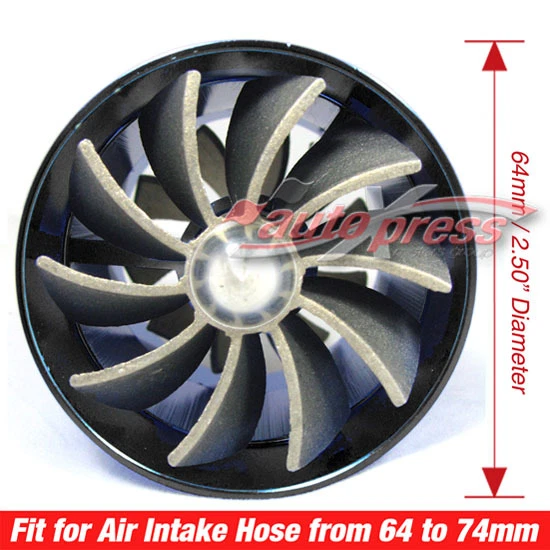 For HONDA Supercharger COLD AIR INTAKE TURBO DUAL Gas Fuel Saver Fan BK 2.5-3.0" - Image 3 of 4