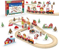 Wooden Train Set, Track for Toddlers 3-5, Tracks Kids Girls... 