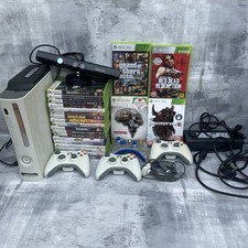 Xbox 360 Console Bundle 22 Games 4 Controllers Kinect HDMI GTA V RDR Tested