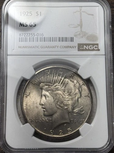 1925 $1 NGC MS-65 Peace Silver Dollar