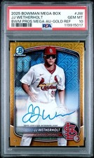 2025 Bowman Chrome Mega JJ Wetherholt Gold Mojo Refractor Auto PSA 10 Gem Mint