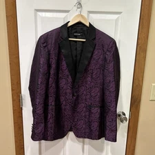 Barrywang Purple Paisley Jacket Size Medium