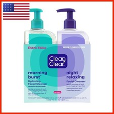 Clean Clear Morning Burst Night Relaxing Facial Cleanser 2 Pack 2 x 8 fl oz