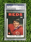 Pete Rose Auto 1986 Topps Baseball #741 Autograph PSA DNA Card