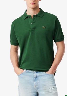 LACOSTE Regular Fit Cotton 100% Pique Polo Shirt  Classic Green Sz 10 (42) NWT