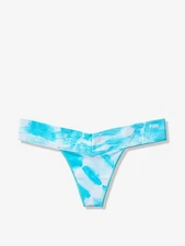 Victoria's Secret PINK Seamless Thong Panty Aqua Tie Dye