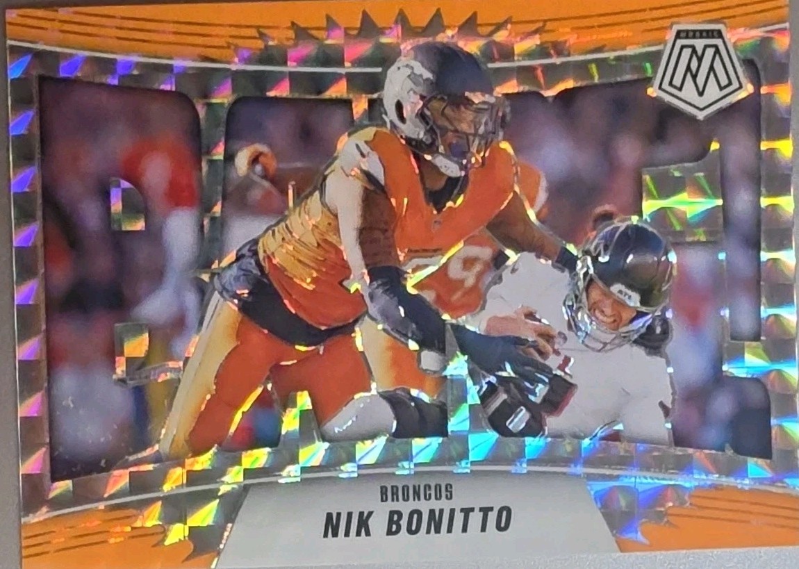 2025 Panini Mosaic - Bang! Nik Bonitto #5 Orange Fluorescent Mosaic Prizm