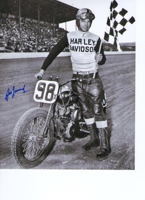 ~JOE LEONARD (dec)  AMA Motorcycle Champion signed 8x10 Photo HARLEY DAVIDSON~