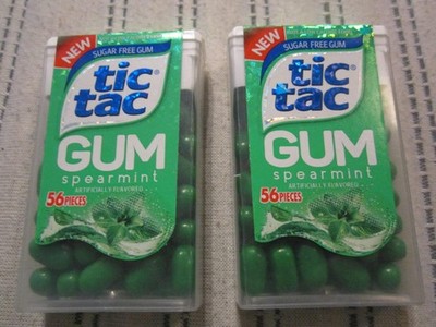 2 sealed 56 piece packs Tic Tac Spearmint gum Discontinued Rare