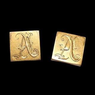 1880s Men's Engraved Monogramed A Cufflinks