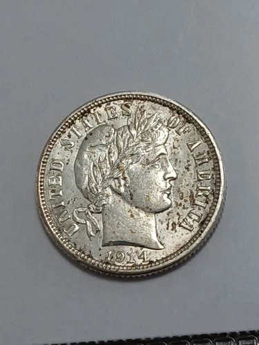 1914-d Au Barber Dime