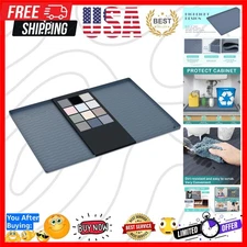 Waterproof Silicone Under Sink Mat 31'' x 22'' Shelf Liner for Kitchen and Ba...