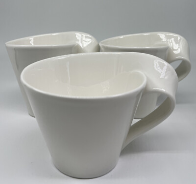 Villeory & Boch New Wave Porcelain 2 Tea Cup 1 Coffee RARE Mug NWT #1210 READ