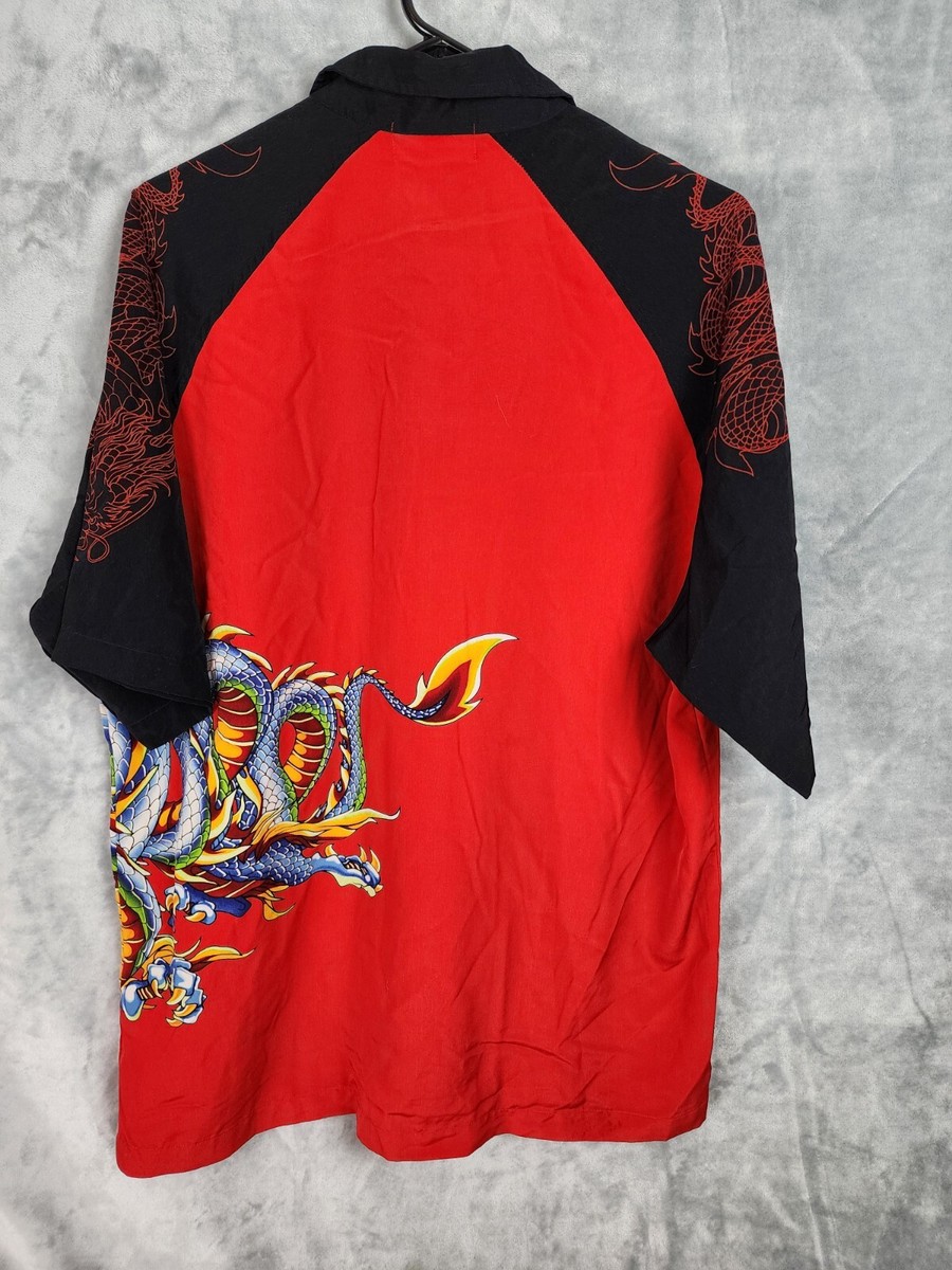 Vintage JNCO JEANS Mens Large Red Button Up Short Sleeve Vintage JNCO JEANS Mens Large Red Button Up Short Sleeve