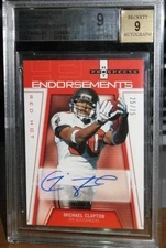 MICHAEL CLAYTON 2006 Hot Prospects Endorsements Auto #HPMC Graded MINT 9 25/25