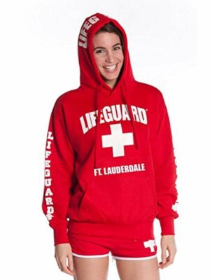 LIFEGUARD Official Ladies Red Hoodie Ft Lauderdale FL XX-Large