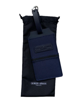 giorgio armani etichetta bagaglio blu