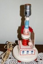 REDUCED Vtg 1970 Clown Jack in the Box Nursery Lamp by Nursery Plastics Wooden