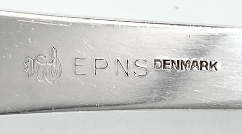Vtg Art Nouveau Floral BAKED POTATO FORK Serving Meat Salad 9" EPNS Denmark RARE - Picture 11 of 12