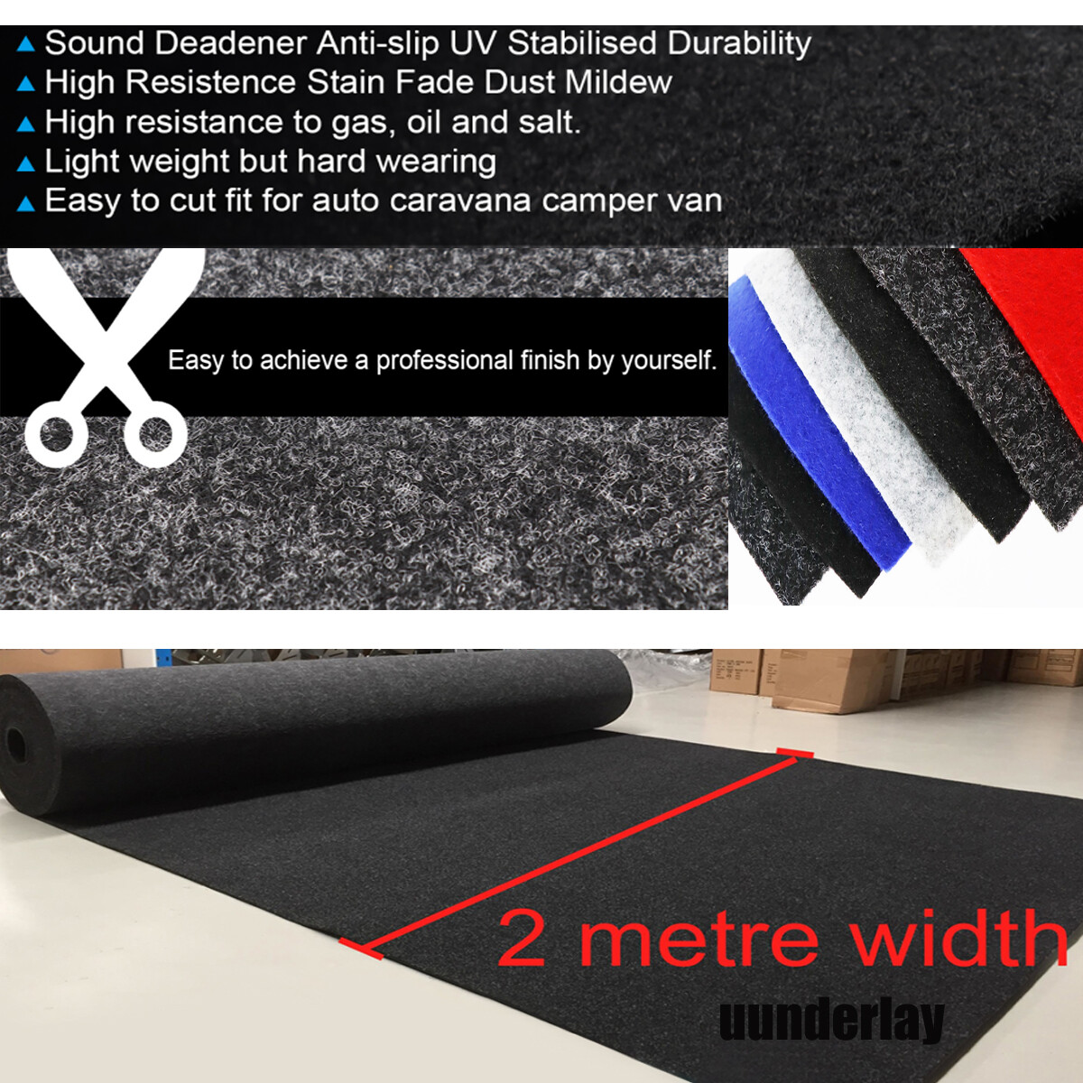 Carpet Underfelt Felt Woven Fabric For Ute Van DJ Speaker Box