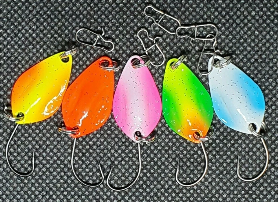 5x 1,3 g Trout Spoon Set Japanblinker Forellenblinker Schlepplöffel Angelköder - Bild 2 von 4