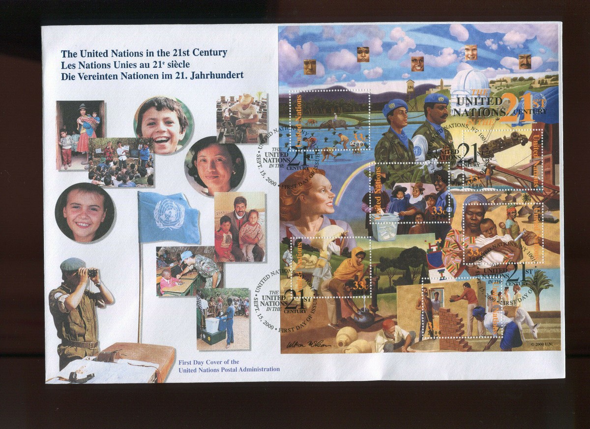 SET OF 3 United Nations 2000 UN 21st CENTURY JUMBO FDC'S NY