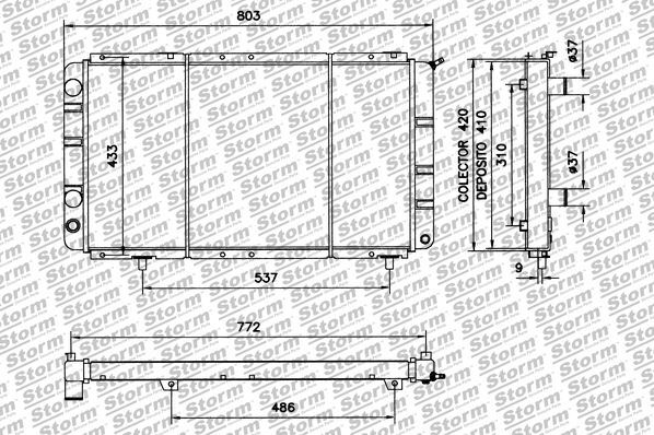 Radiateur Fiat Ducato pour transport lourd en camion plate-forme 2.8 TDI