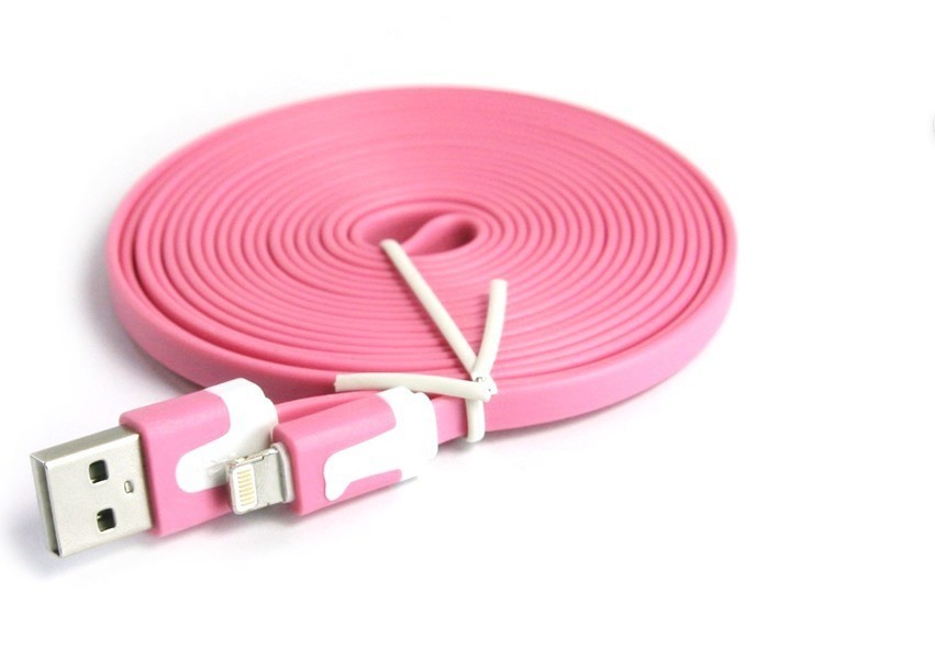 Long 2m USB Cable for iPhone 7 8 11 6 5S 5C X Data Sync Charger Pink Lead Cord