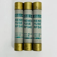 Lot of 3 Gould Shawmut RFS45 45A Renewable Fuses 600VAC ~New Old Stock~