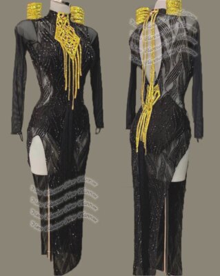 black ballroom dresses Gowns Cheap Ball Gowns Off The Shoulder Tiered Prom Dress With Slit Black  BABARONI It includes 3 skirts so you have 4 different looks for versatility Black Ballroom Dancing Dresses for