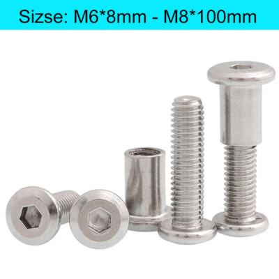 12 Sets M6 X 16mm Furniture Connector Bolts & Barrel Nuts Kit - Allen Key Hardware For DIY Furniture Assembly