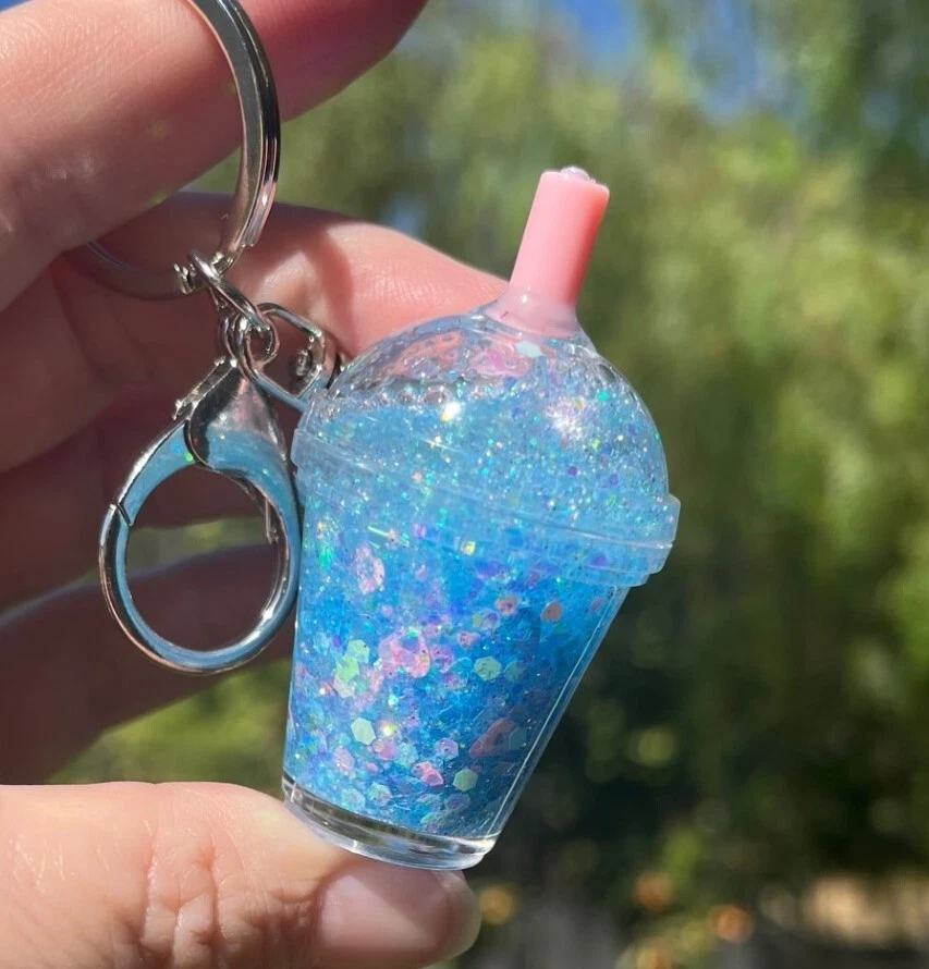 Mini Snow Globe Coffee Cup Keychain - Custom Purse or Backpack Charm