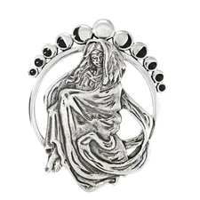 Sterling Silver Moon Phase Goddess Pendant Wicca Wiccan Lunar Witch Jewelry
