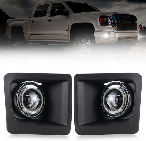 LED Fog Light with Daytime Running Lights for 2014-2015 GMC Sierra 1500, OEM Bum
