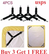 Bed Suspender Straps Mattress Fastener Holder Triangle Grippers Sheet Clips