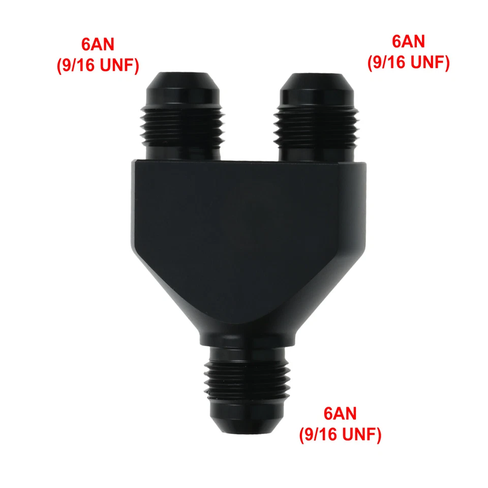 Acessórios adaptadores Y de alumínio - 6 AN para-6 AN X 2 saída paralela-6AN para duplo 6AN - Imagem 2 de 4