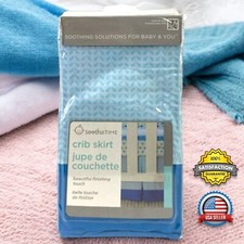 Soothetime Blue Petal Crib Skirt Nursery Bedding Boy Standard 28" x 52" Mattress