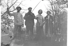 Antique c.1911 Glass Negative Group with Stringer of Fish Cass County Michigan