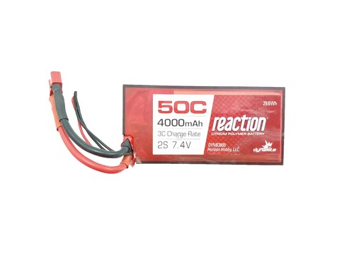 dynamite 7.4v 4000mah 3s 50 c lipo hardcase 96m Dynamite Reaction 7.4v 4000mah 2S 30C Lipo Hardcase EC3 Plug : Vaterra ECX