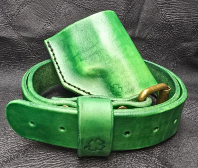 Handmade custom belt and holster combination made to your specifications
