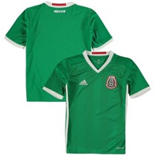 adidas YOUTH Mexico International Soccer Jersey, Green/White/Red -Small