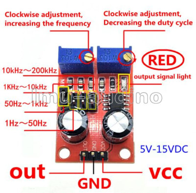 2PCS NE555 Duty Cycle and Frequency Adjustable Module Square Wave rectangula r